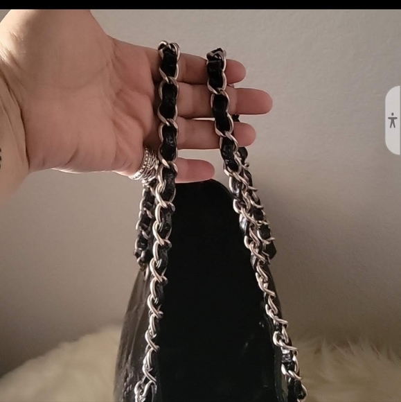 Designer CHANEL Patent Perforated Leather Triple CC Tote Bg with Pouch! - Picture 11 of 14